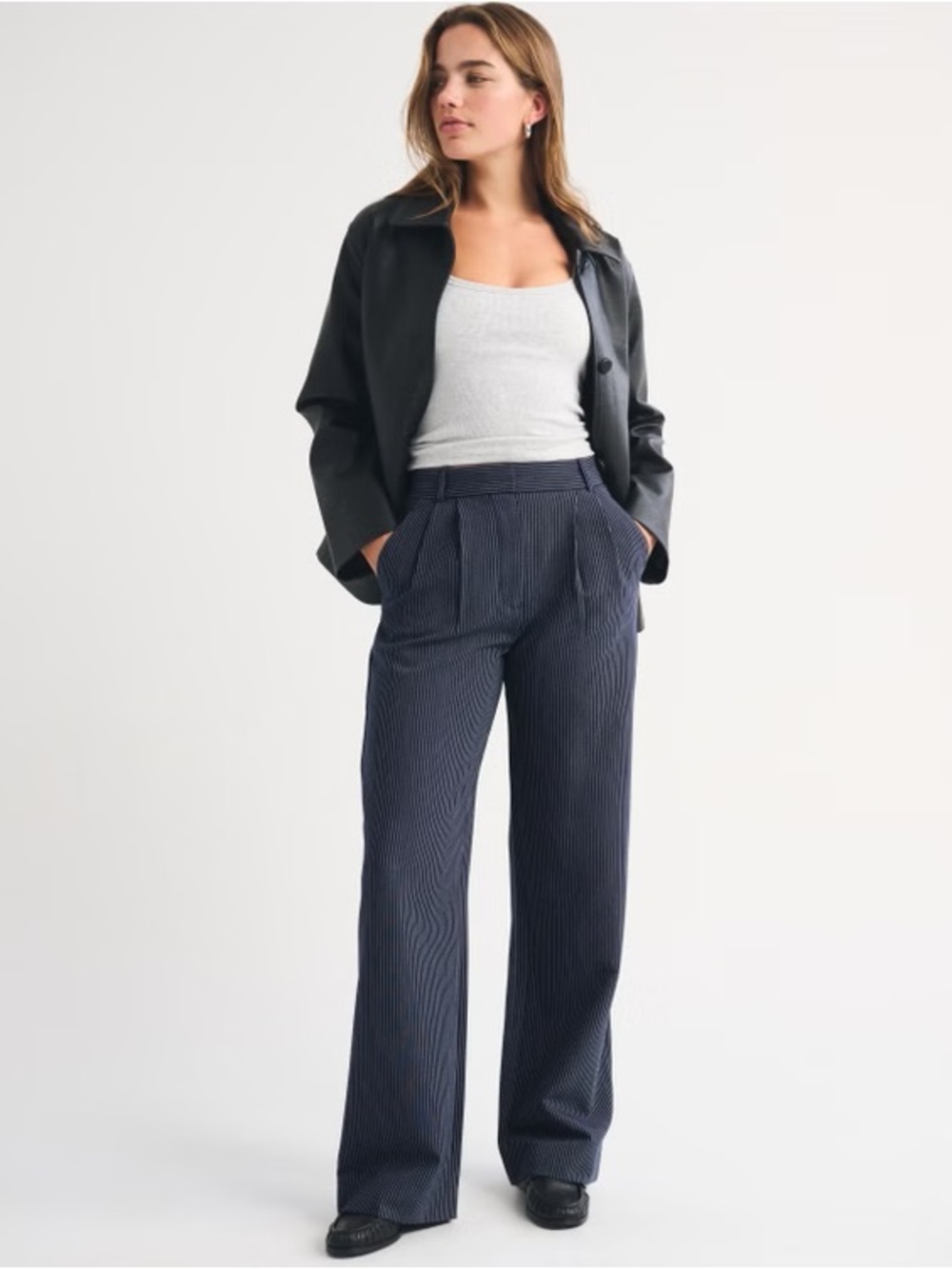 Abercrombie Sloane Pinstripe Navy Trousers